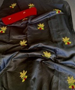 Chanderi Silk Saree Black