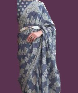 Grey Lucknowi Saree