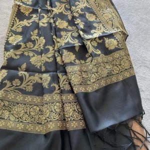 Semi Banarasi Dupatta Black