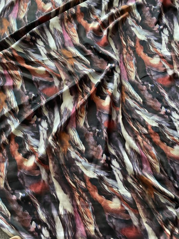 Soft Satin Printed Saree - Image 2