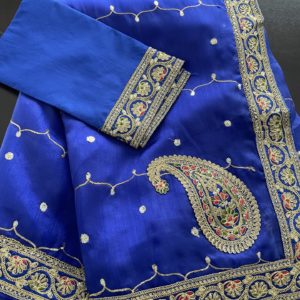 Organza Saree Blue