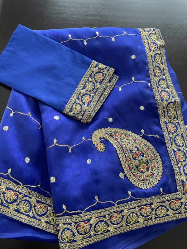 Organza Saree Blue