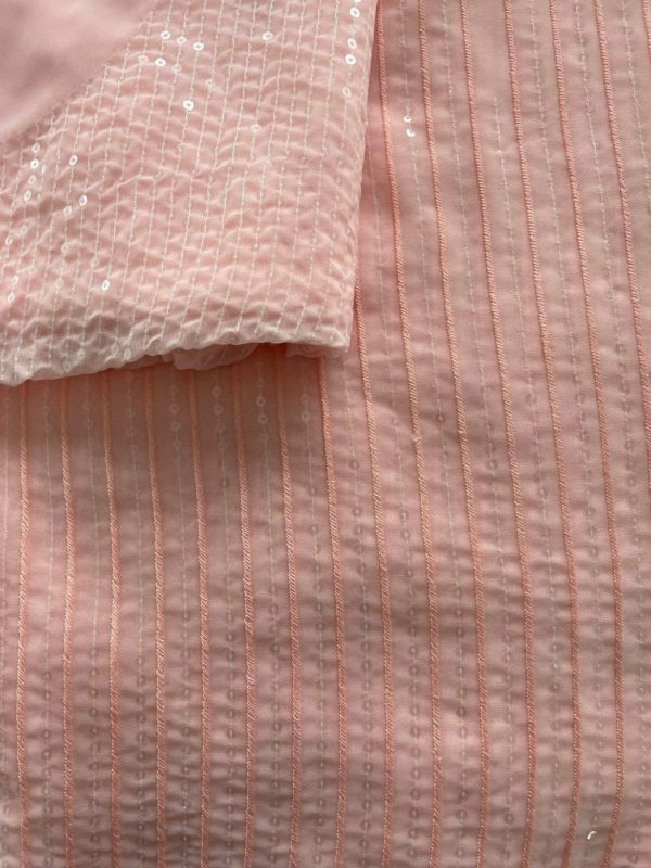 Sequins Saree Peach - Image 3