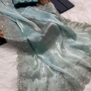 Burberry Silk Saree Blue