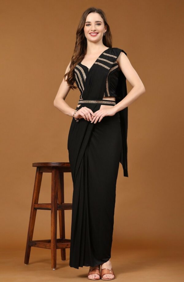 Readymade Saree Black