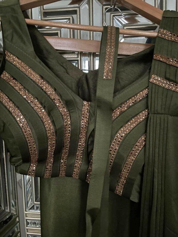 Readymade Saree Olive - Image 4