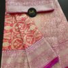 Semi Banarasi Silk Orange/Pink Saree