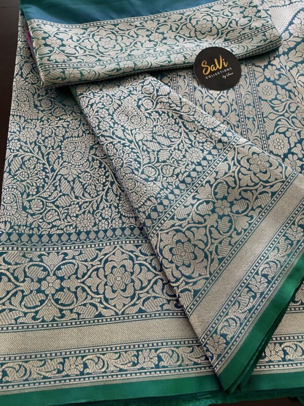 Semi Banarasi Silk Saree Blue/Green
