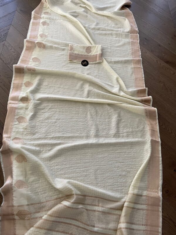 Georgette Saree Cream - Image 2