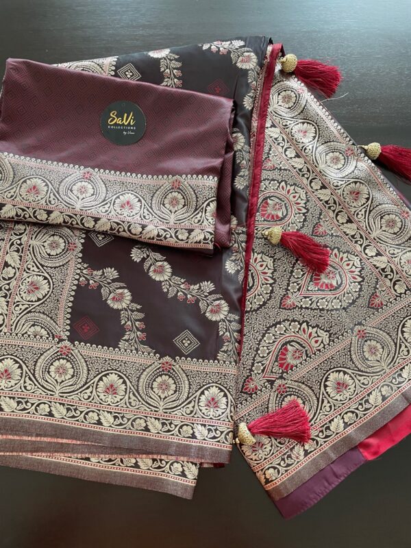 Satin Silk Saree Maroon