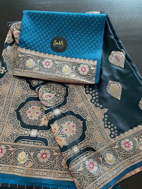 Satin Silk Saree Elephant Grey