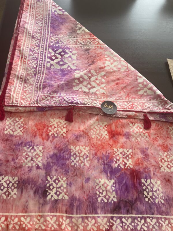 Batik Saree Lilac/Orange