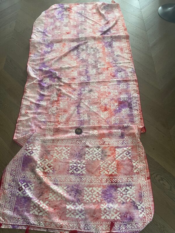 Batik Saree Lilac/Orange - Image 3