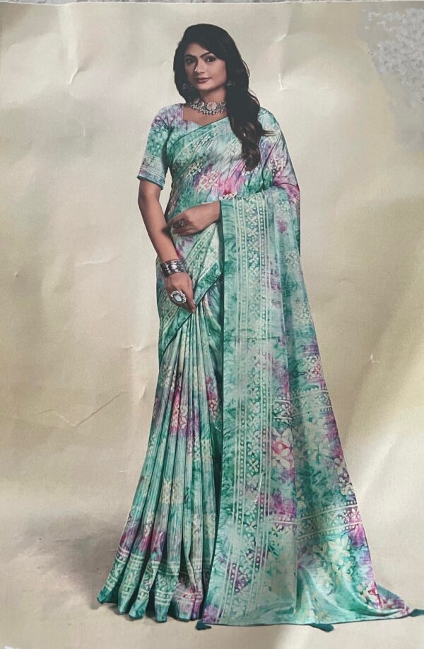 Batik Saree Lilac/Orange - Image 2